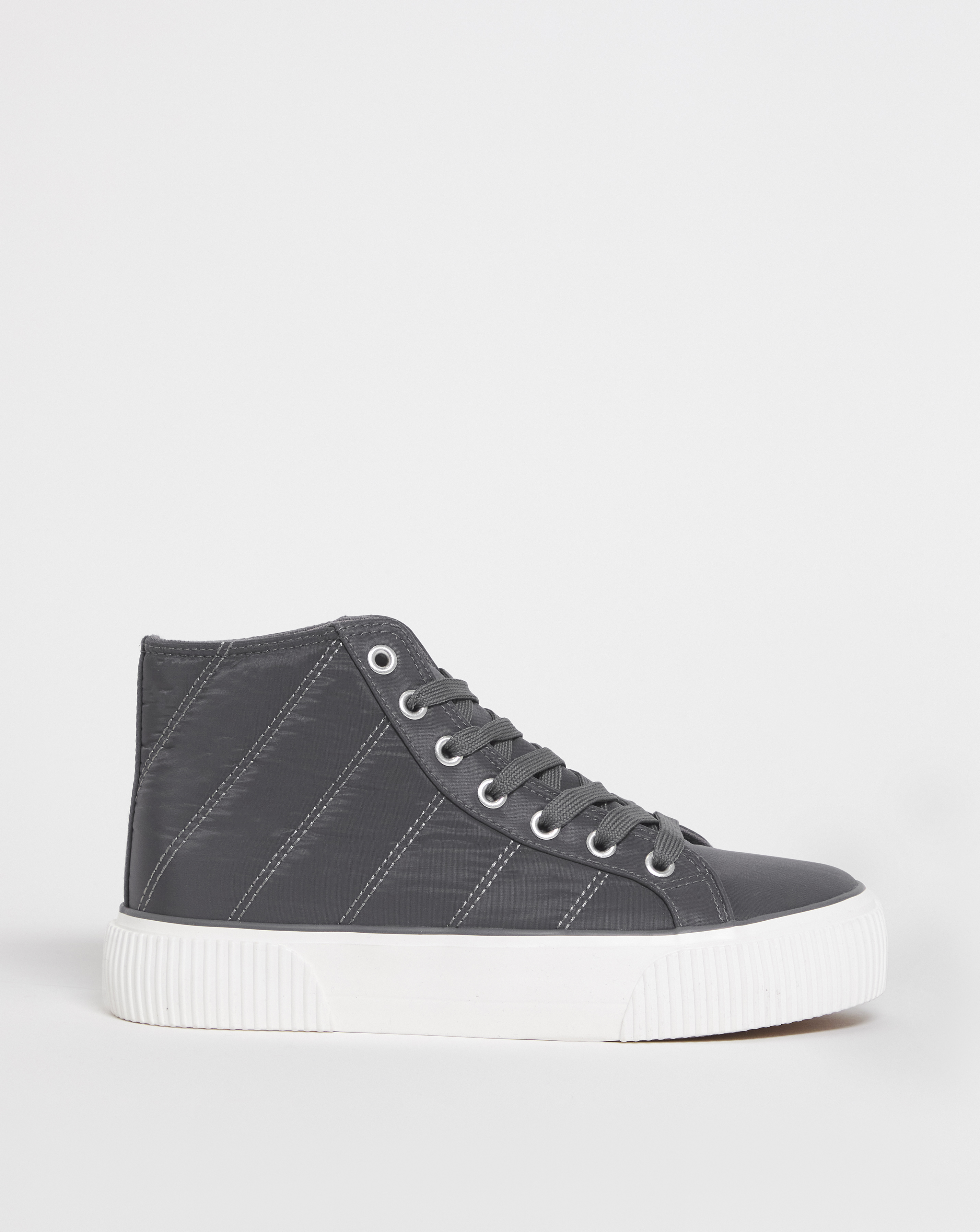 Quilted Hi Top Trainers Wide Fit