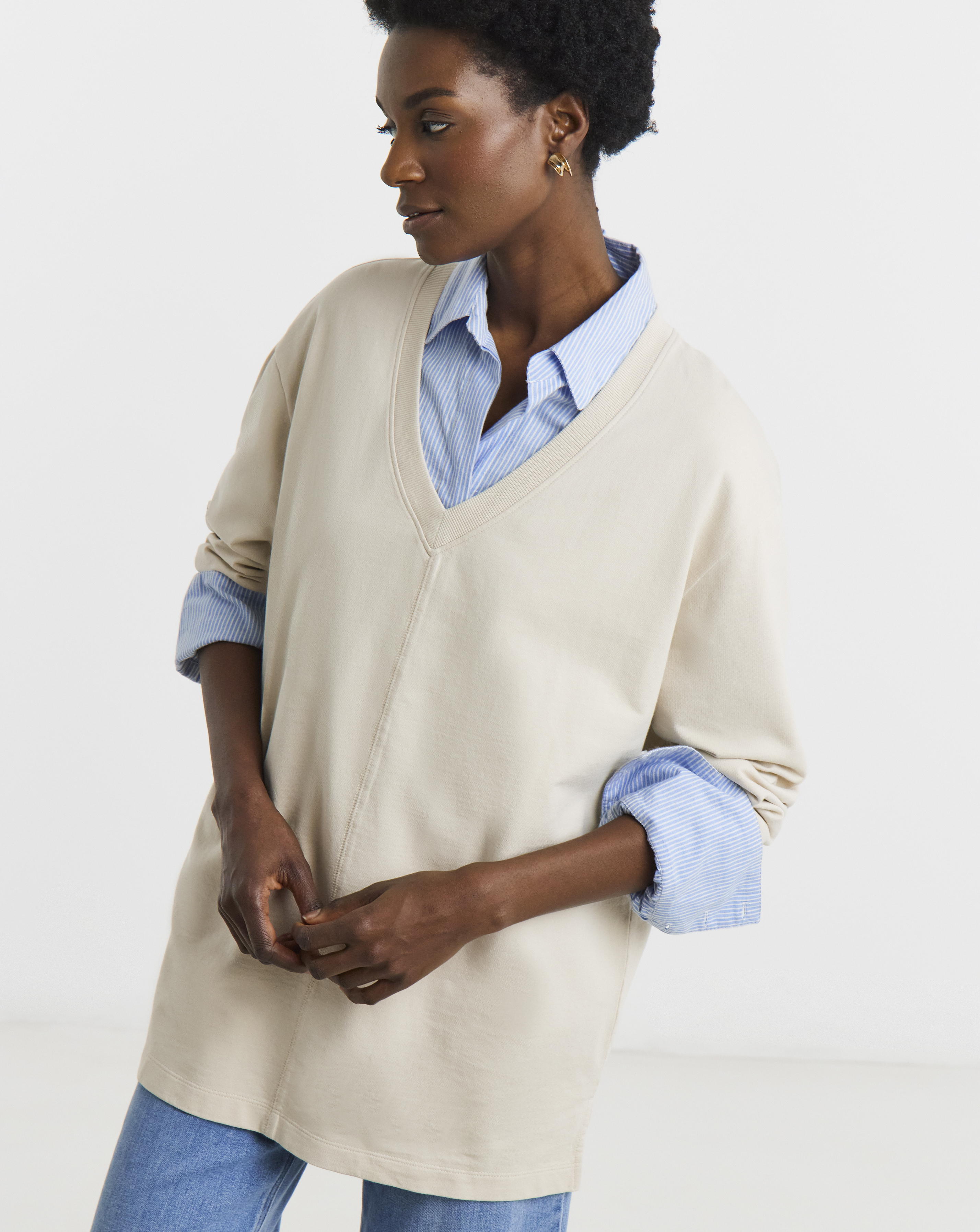 Drop Shoulder Longline Sweatshirt