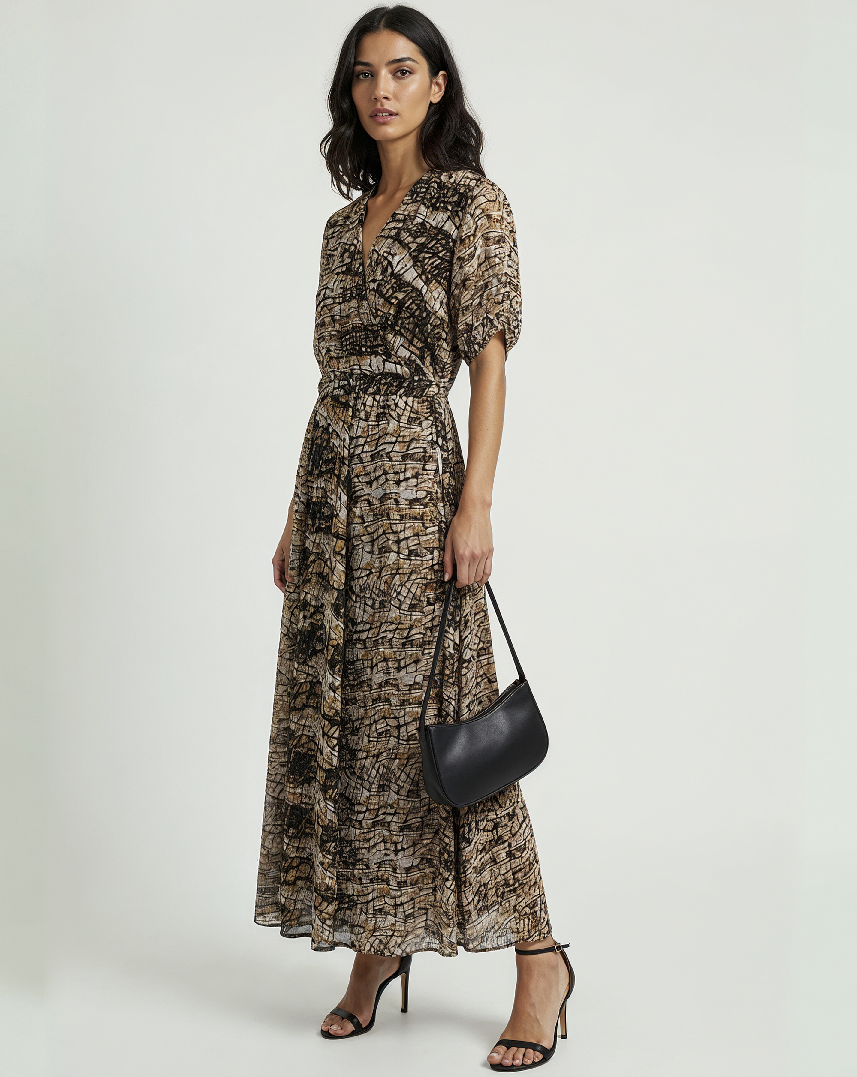Religion Animal Print Maxi Wrap Dress