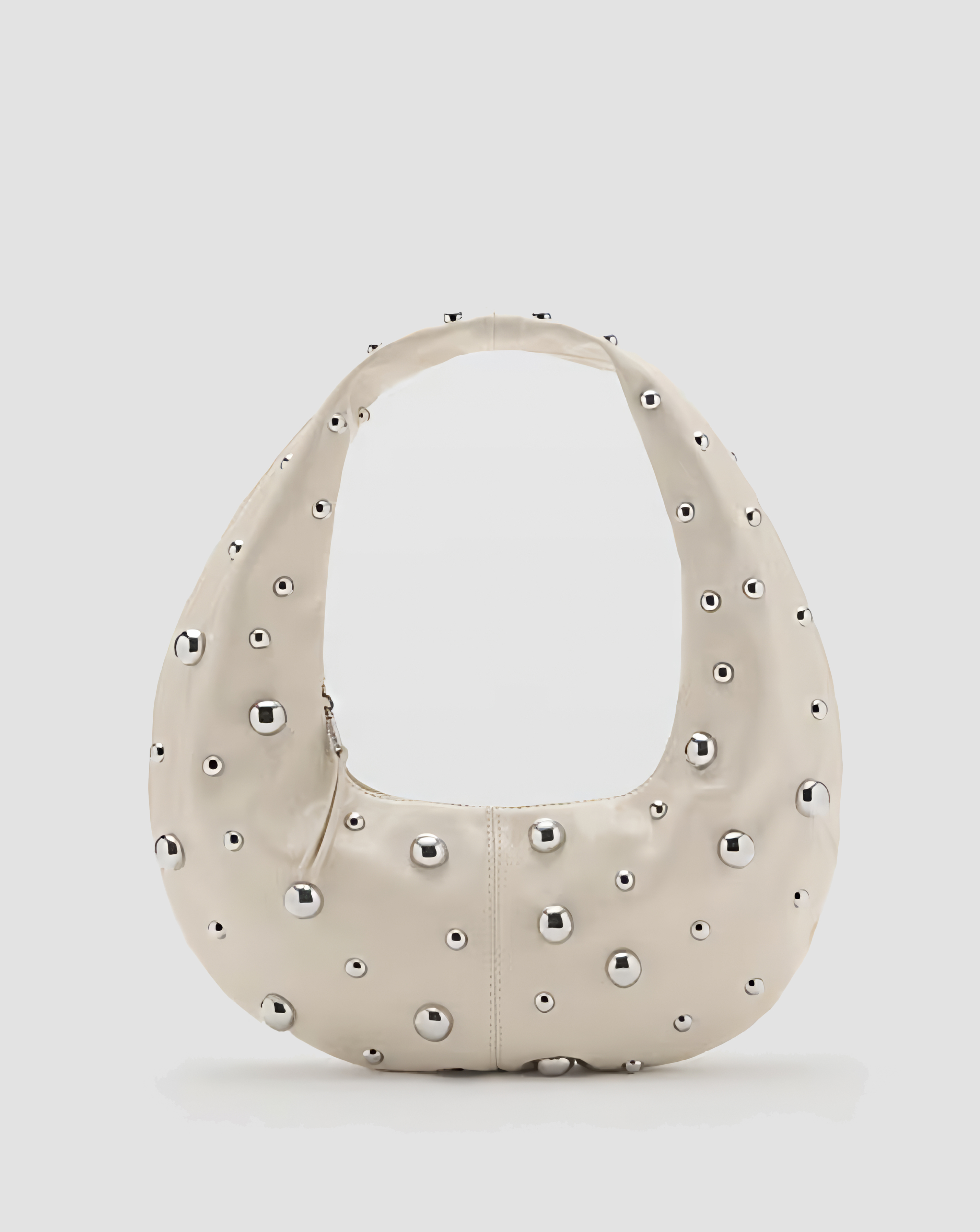 Mango Women's Brown Studded Saddle Shoulder Bag