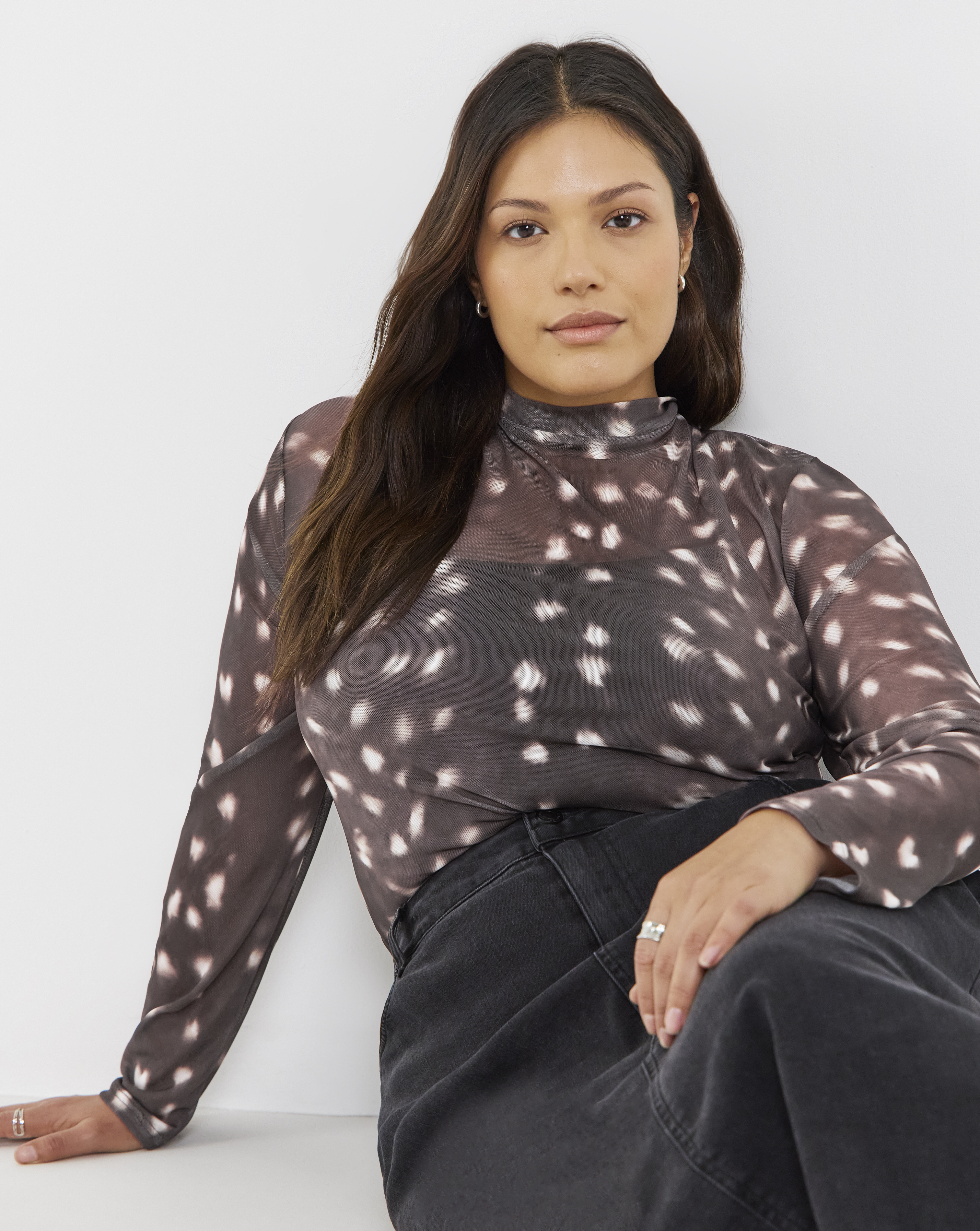 High Neck Mesh Top