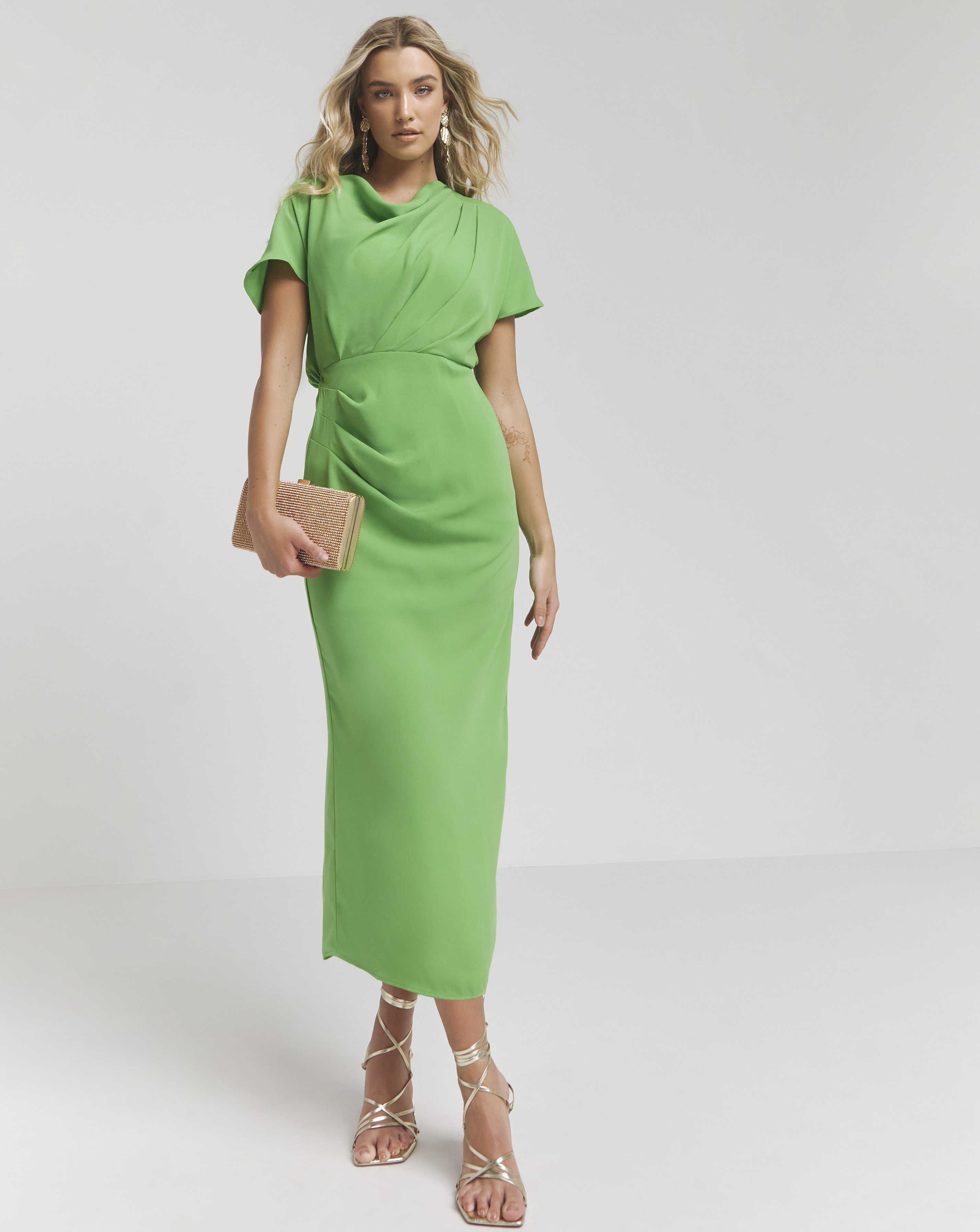 Joanna Hope Draped Midi Dress