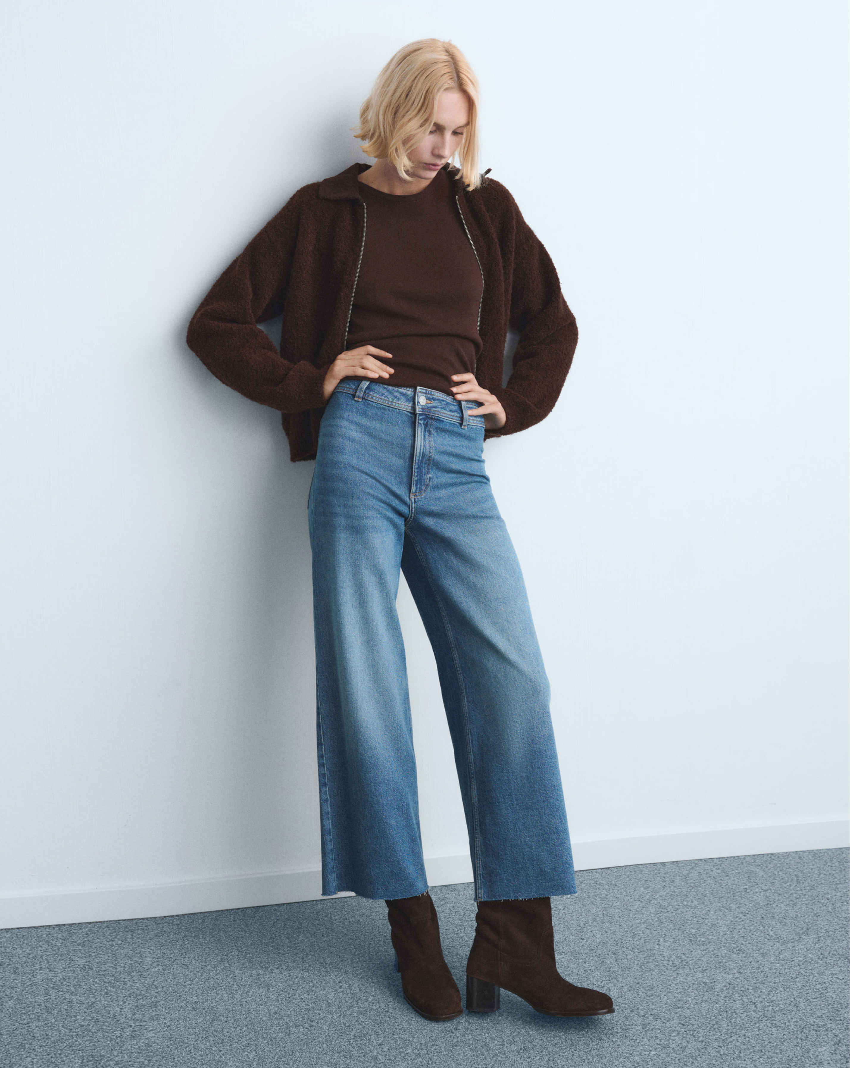 Mango High Waisted Culotte Jean