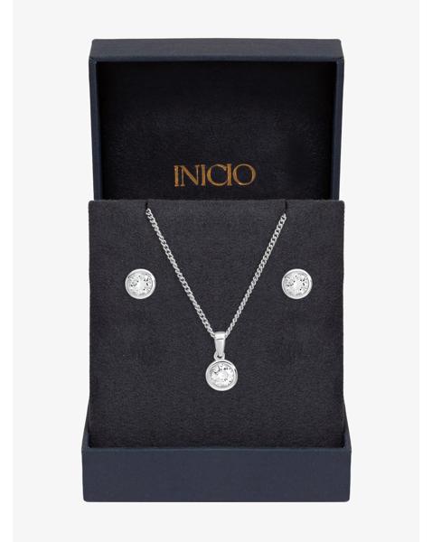 Silver Plated CZ Bezel Set - Gift Box