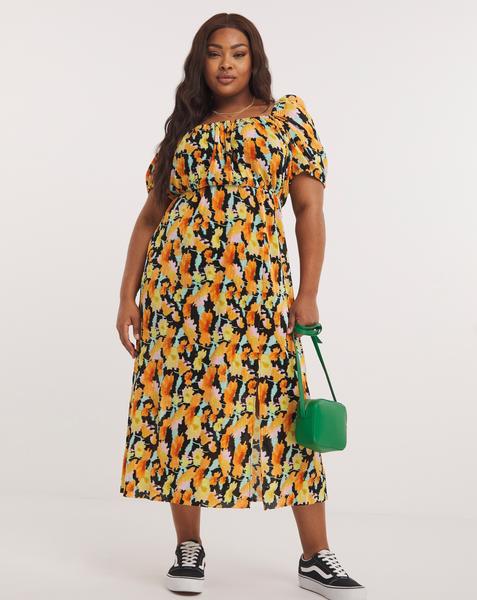 Plisse Midi Dress