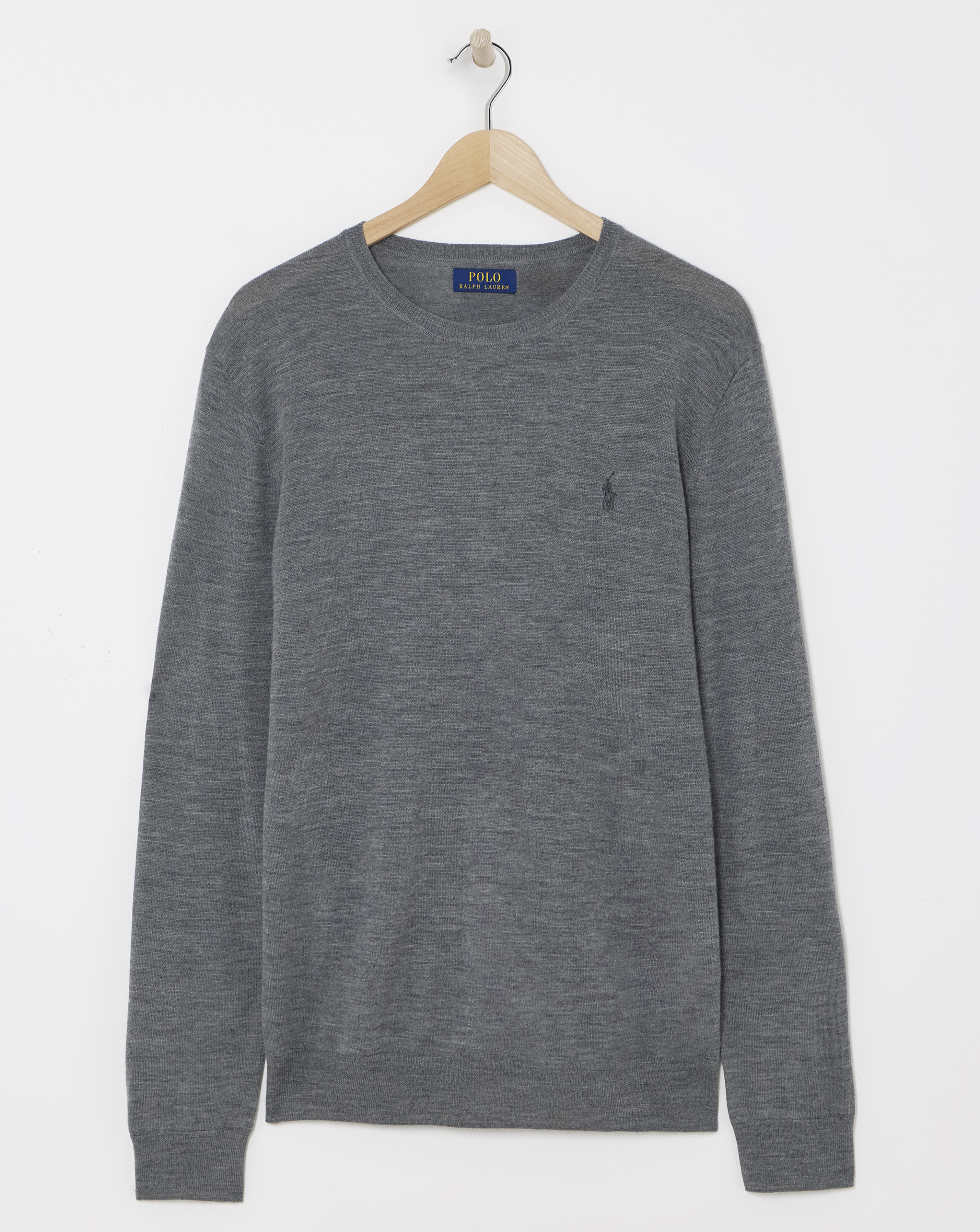 Polo Ralph Lauren Merino Knit Jumper - Grey - 100% Wool - Male - L - Bestseller