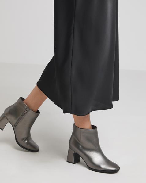 Block Heel Low Cut Boots Ex Wide