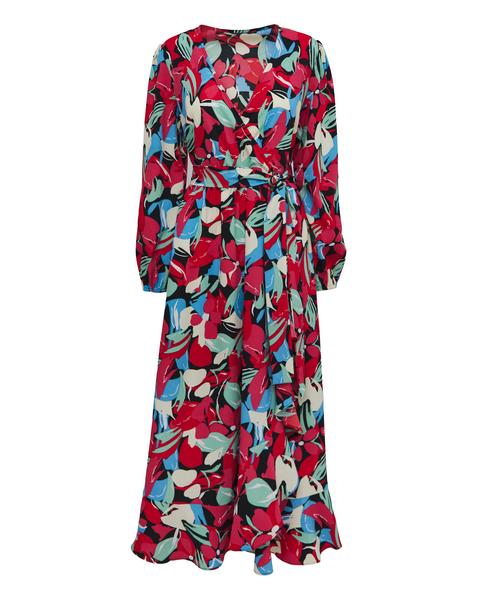 Simply Be - Women's Multi Floral Wrap Midi Dress - Size 10 - Black floral