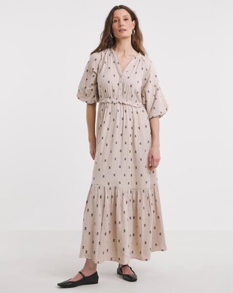 Pure Cotton Bubble Sleeve Maxi Dress
