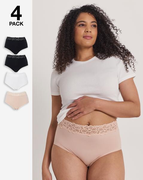 4 Pack Lace Top Full Knickers