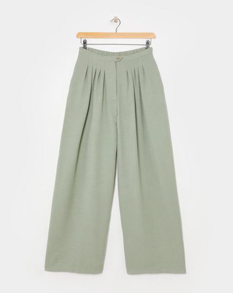 Herringbone Wide Leg Trouser
