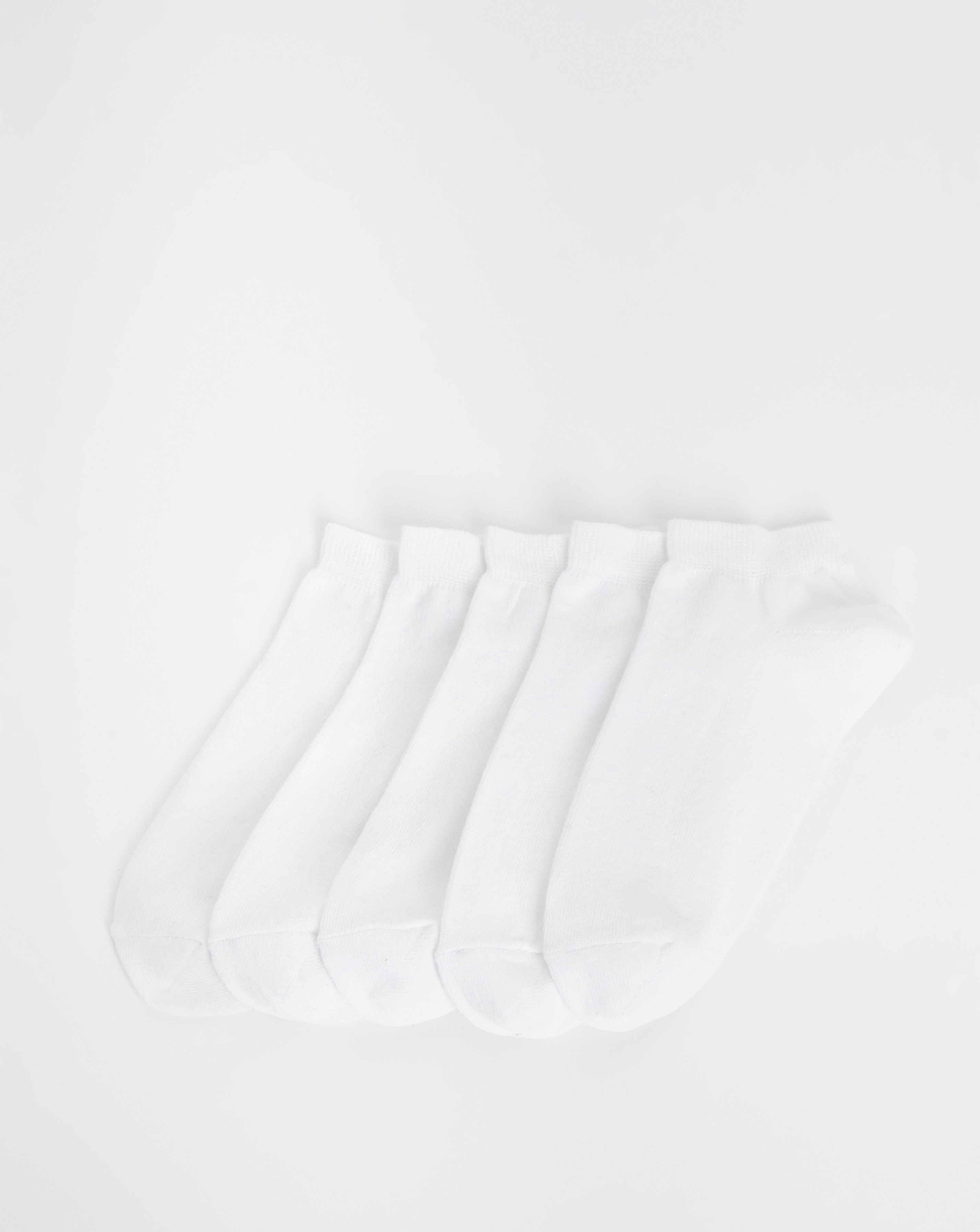 5 Pack Super Value Trainer Liner Socks - White