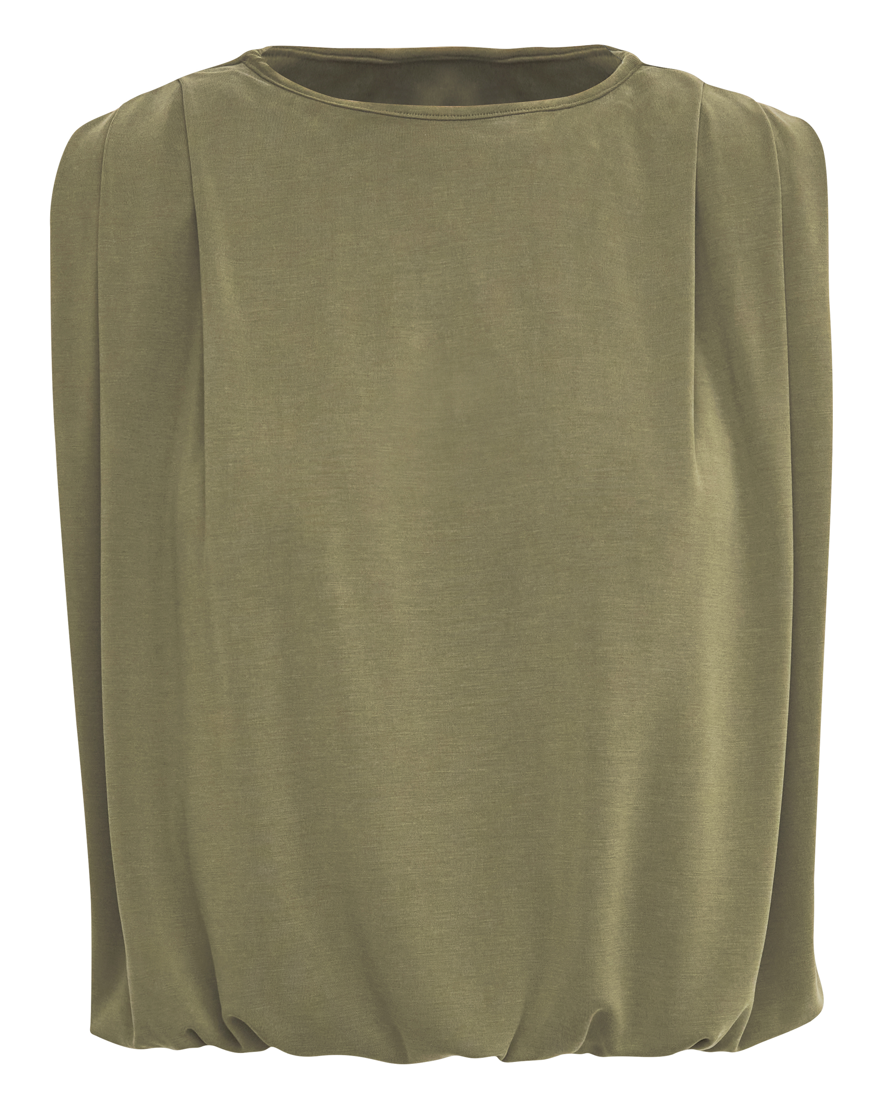Anthology Khaki Modal Shoulder Pad Top