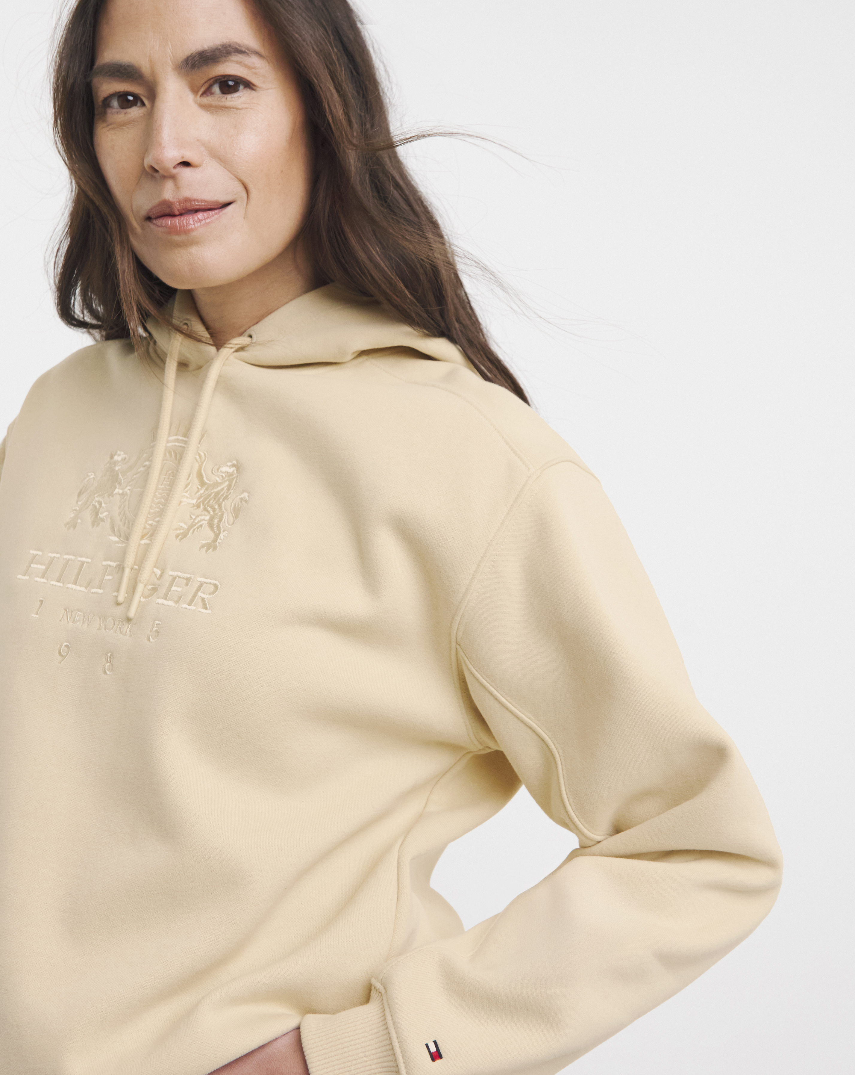 Tommy Hilfiger Beige Varsity Crest Hoodie - 2XL