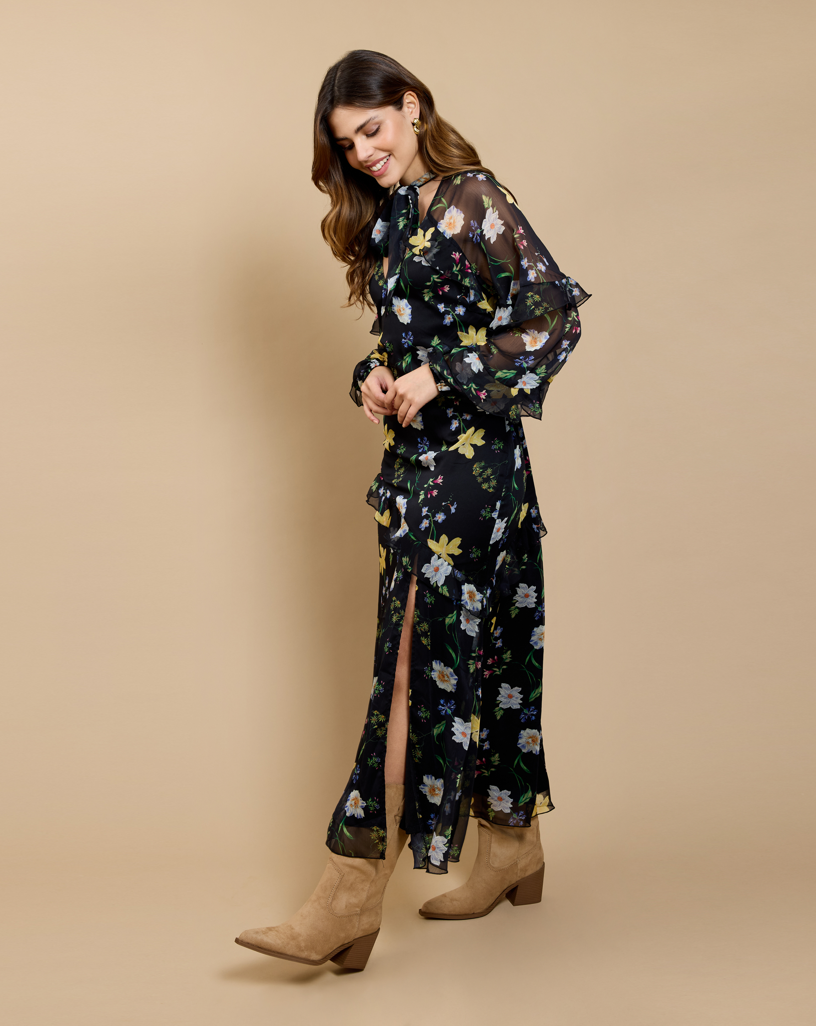 LM Floral Frill Dress