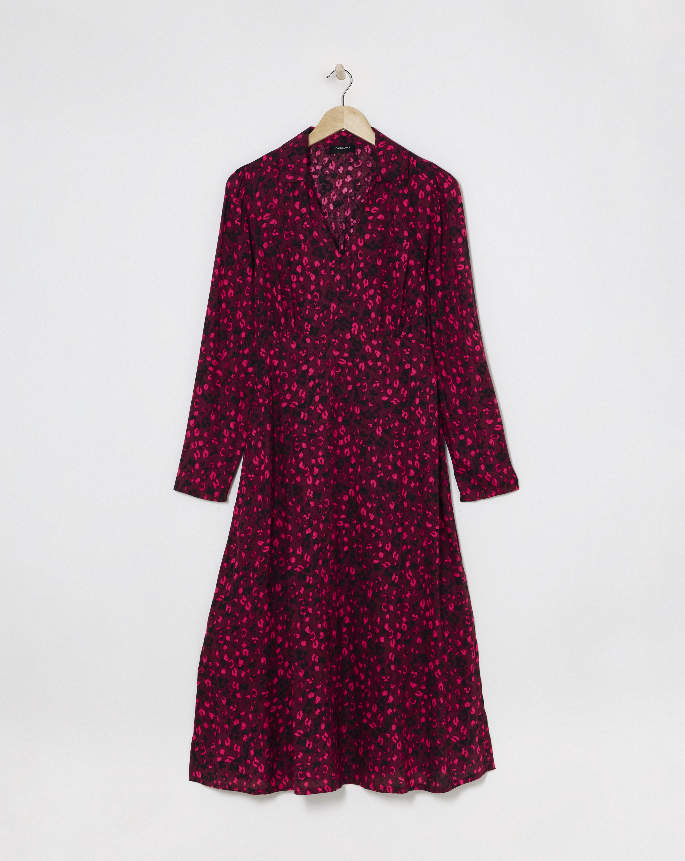 Viscose Midi Shirt Dress with Collar