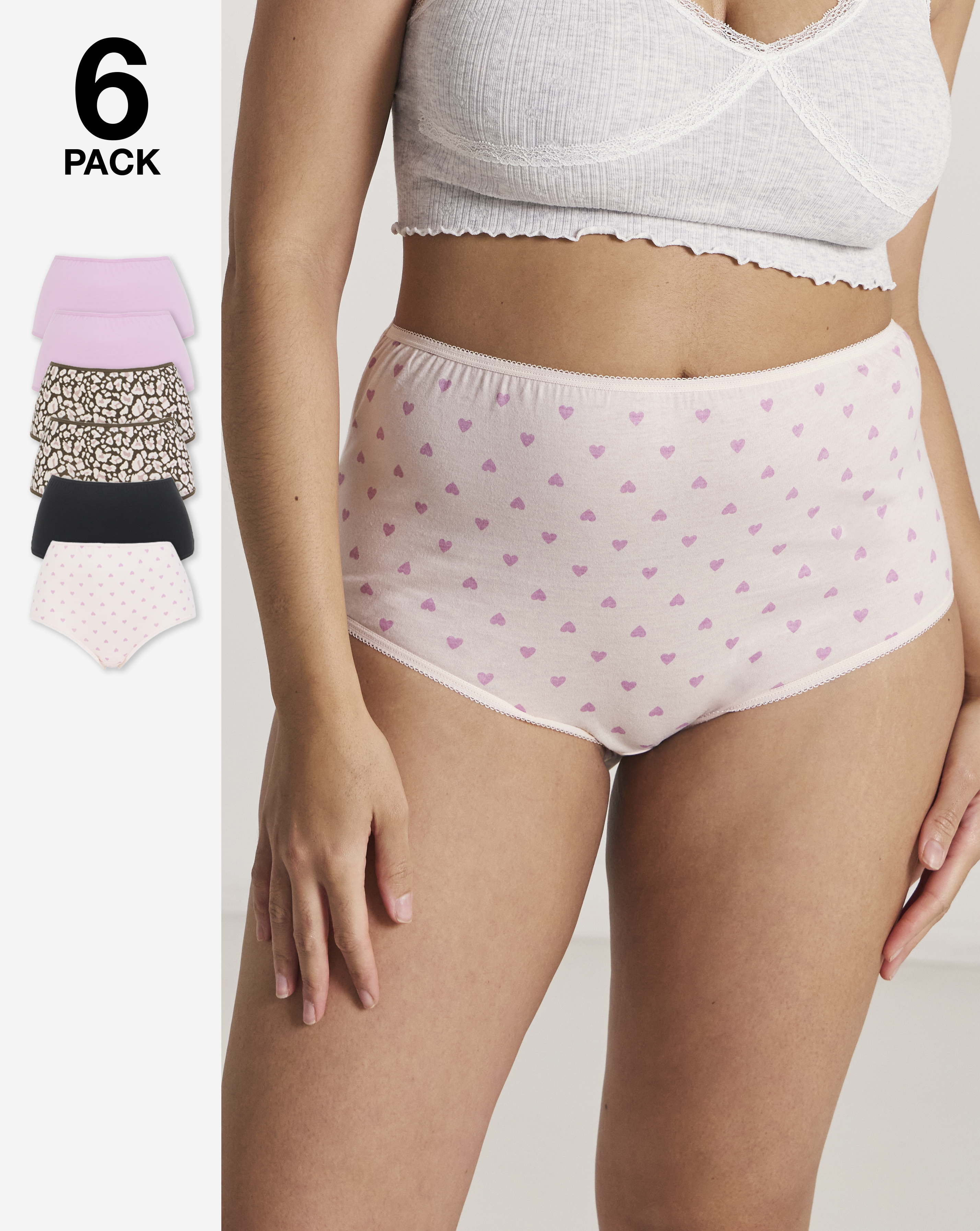 6 Pack Full Brief Knickers