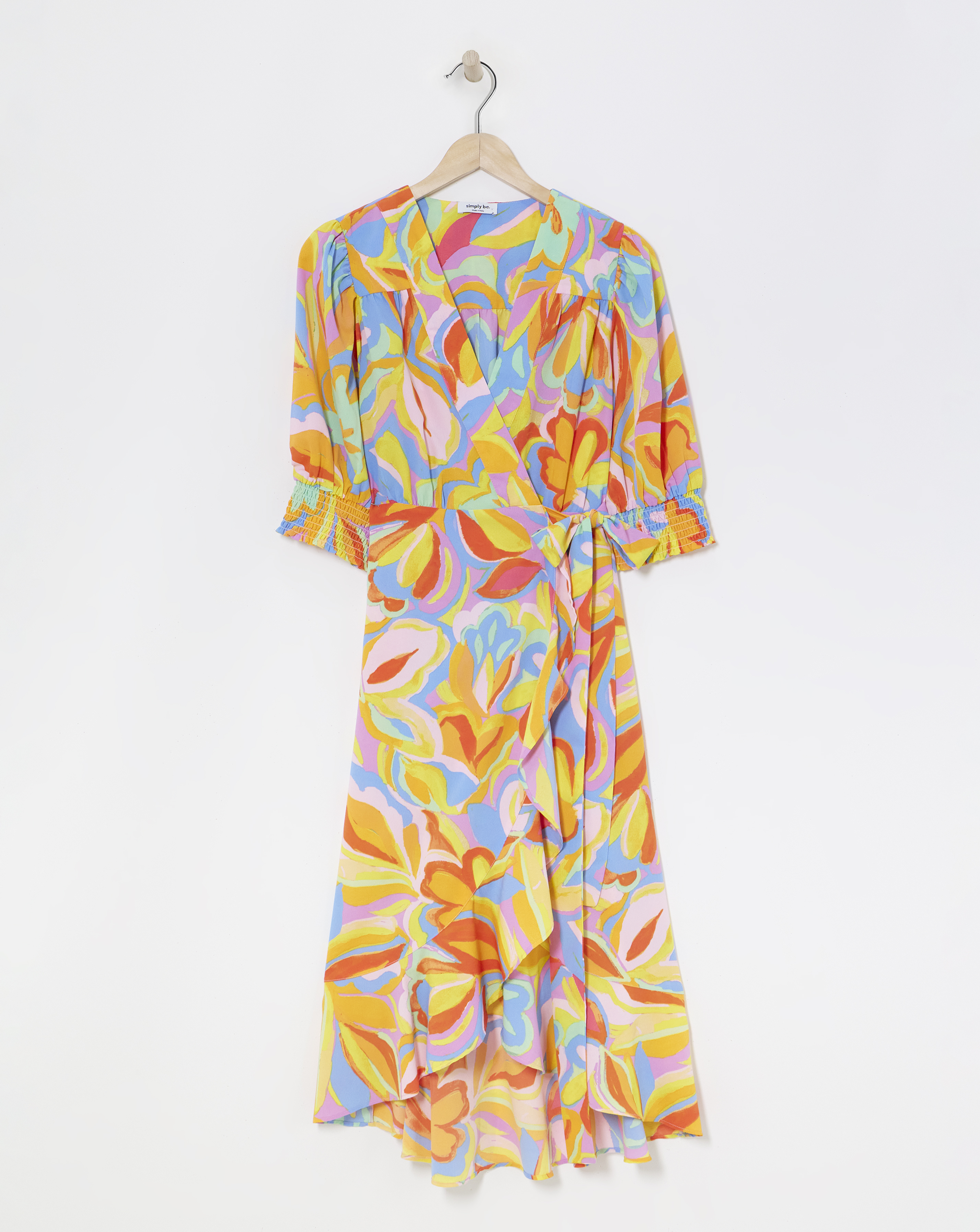 Simply Be - Women's Ruffle Front Wrap Midi Dress - Size 10 - Multi