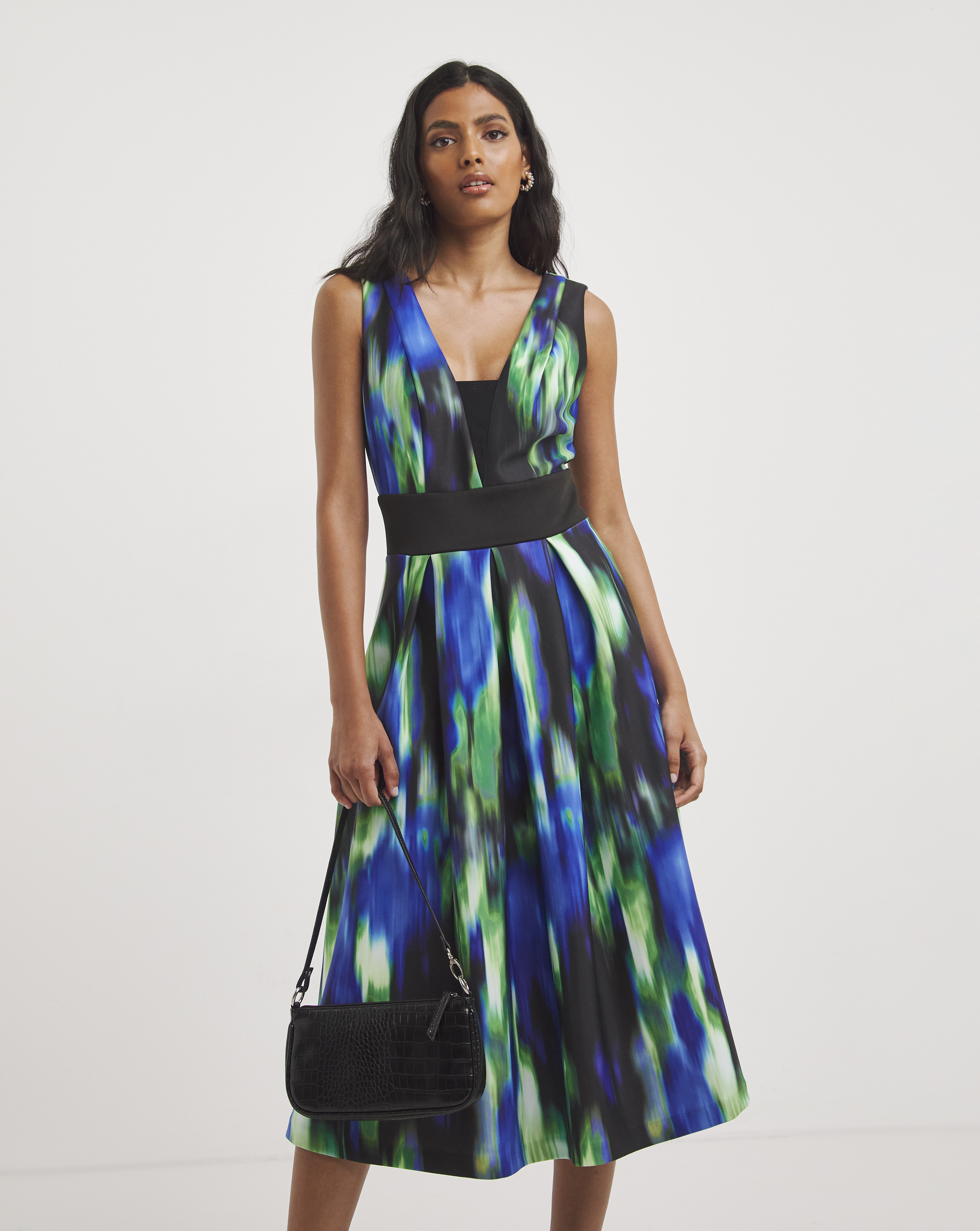 Joanna Hope Printed Scuba Prom Dress