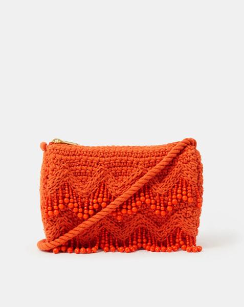 Accessorize Beaded Macrame Crossbody Bag