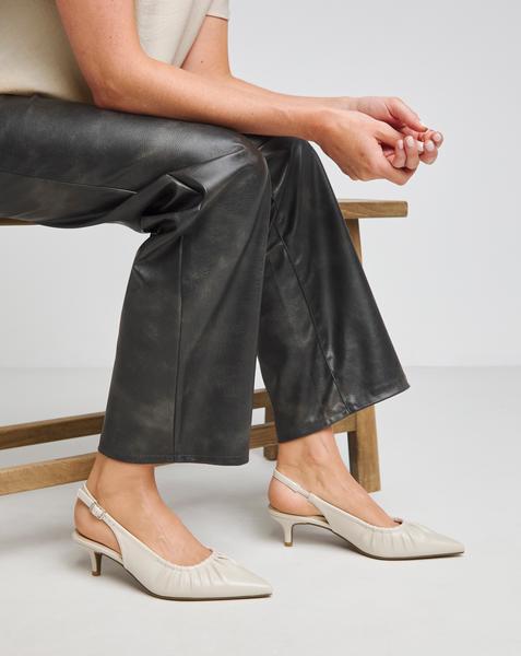 Ruched Kitten Heel Slingbacks Wide