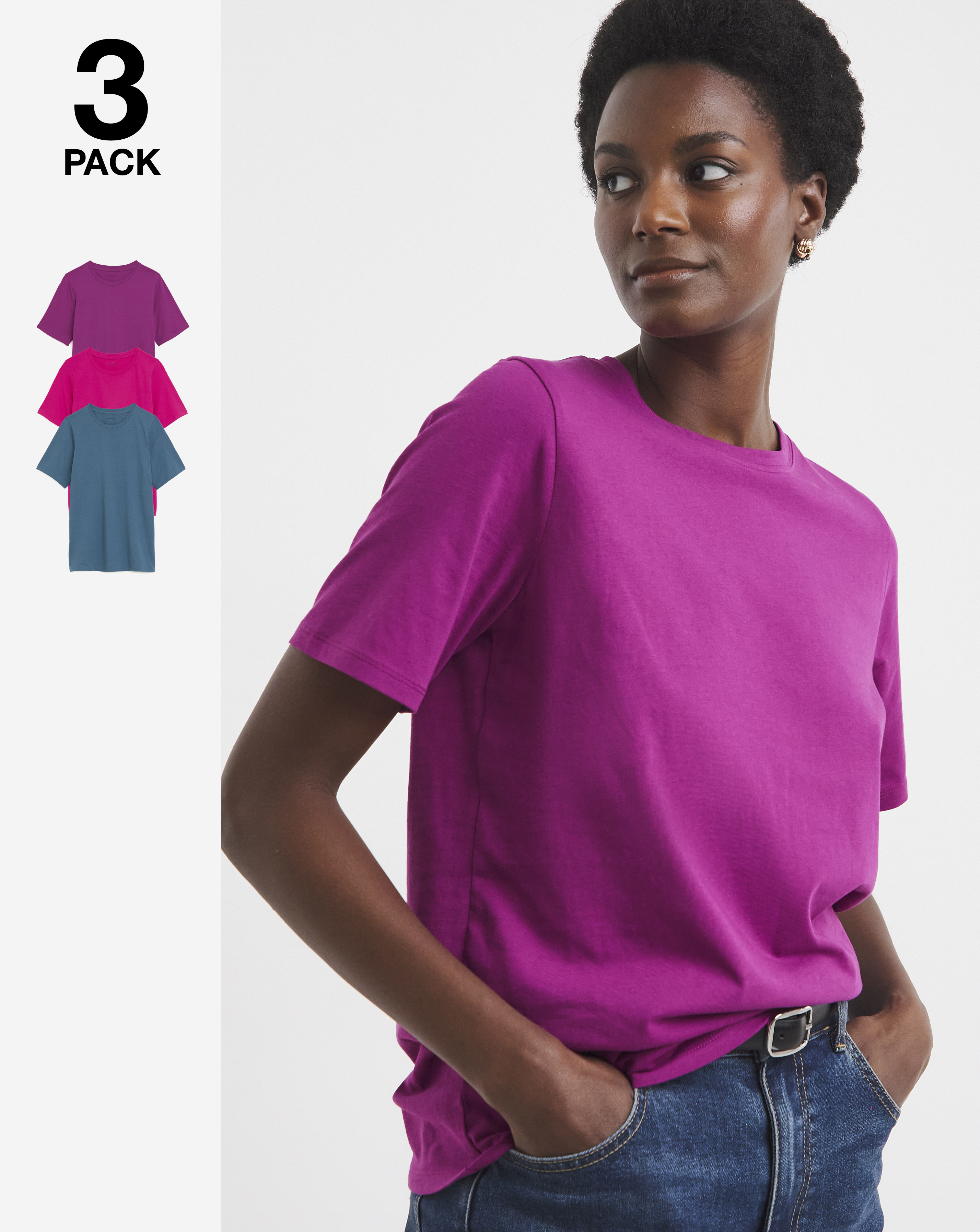 3 Pack Crew Neck T-shirt