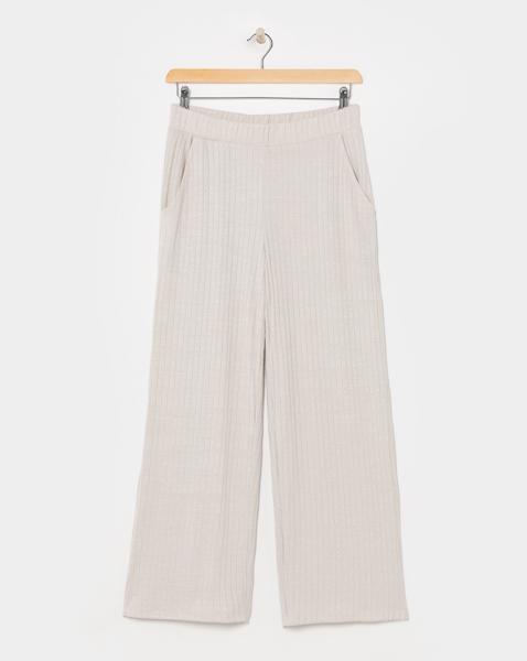 Marl Ribbed Wide Leg Joggers