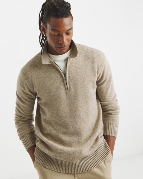 Lambswool Collared 1/4 Zip Jumper