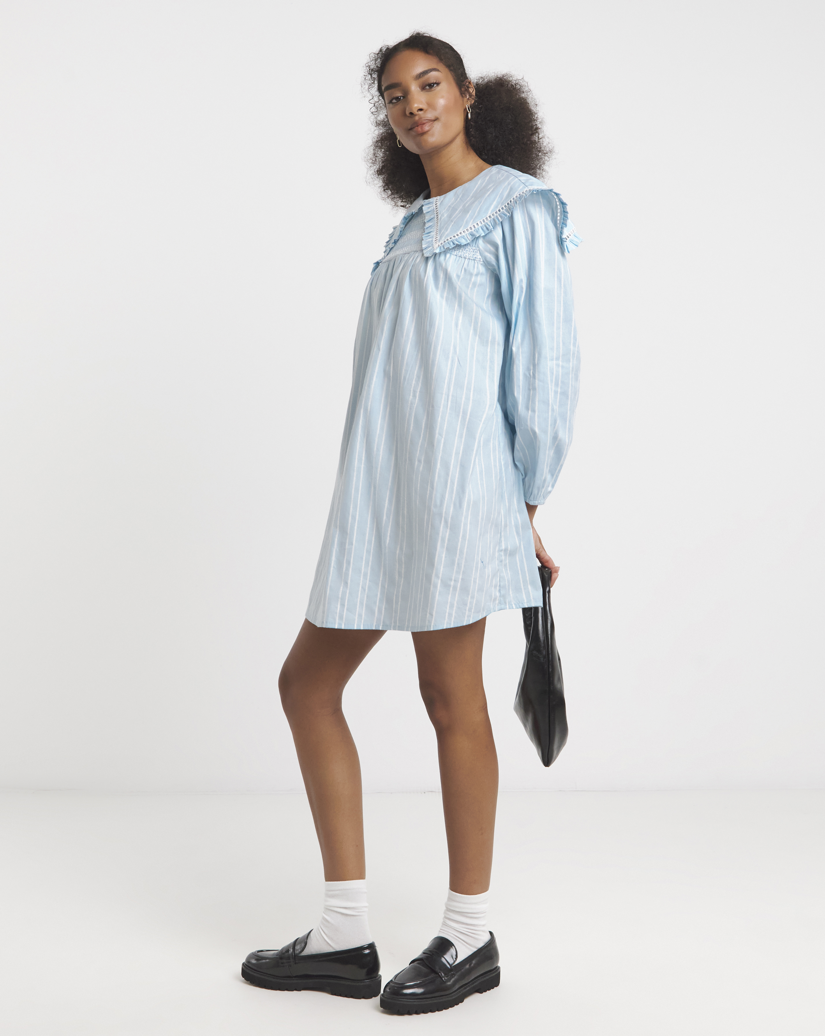 Neon Rose Stripe Smock Dress