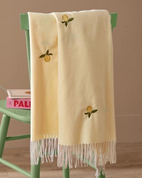 Furn. Fruits Embroidered Throw