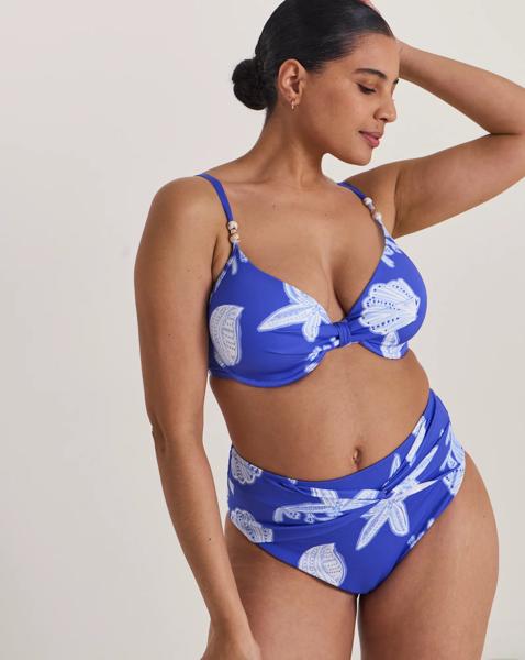 Shell Print Bead Detail Bikini Brief