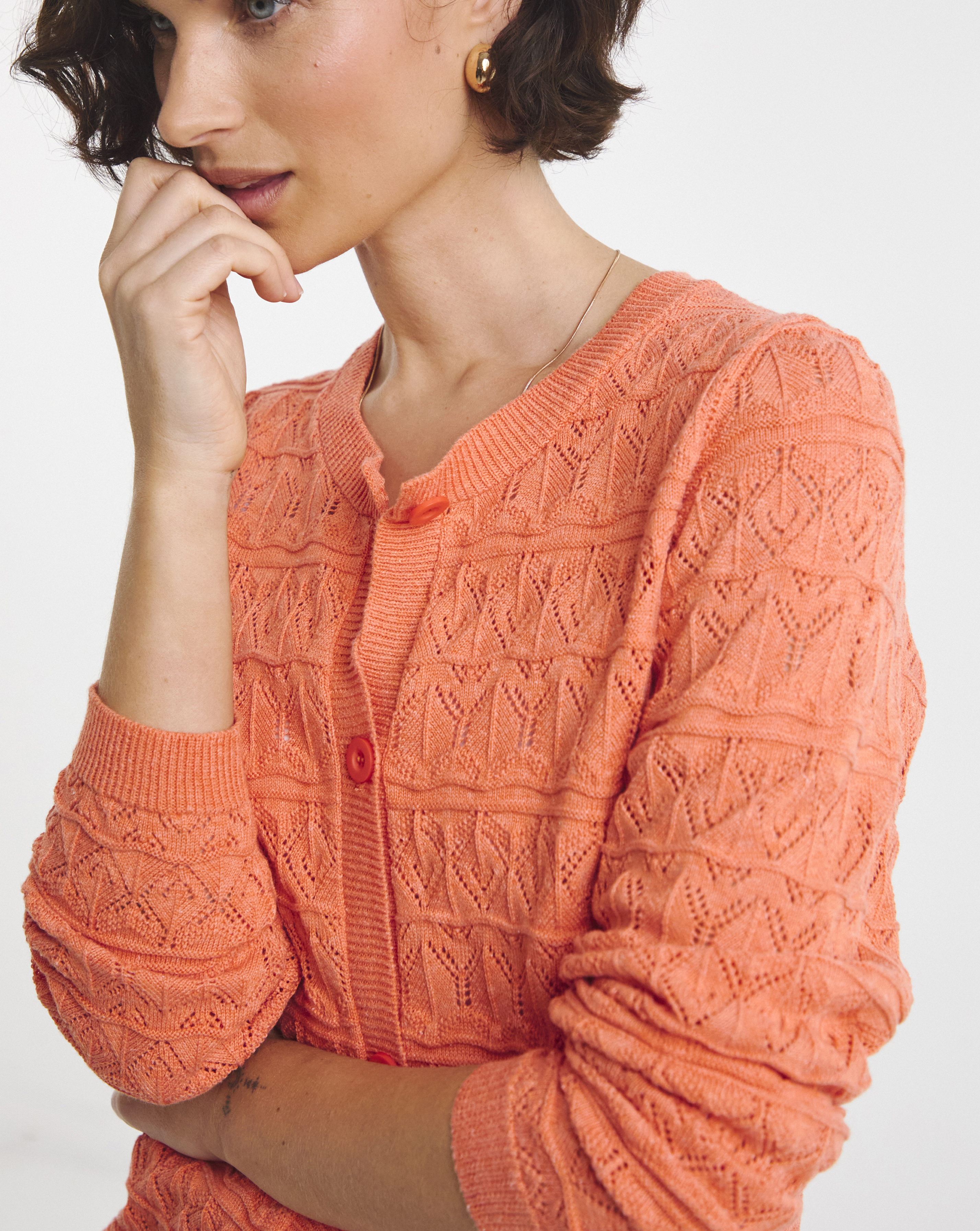 POINTELLE CARDIGAN