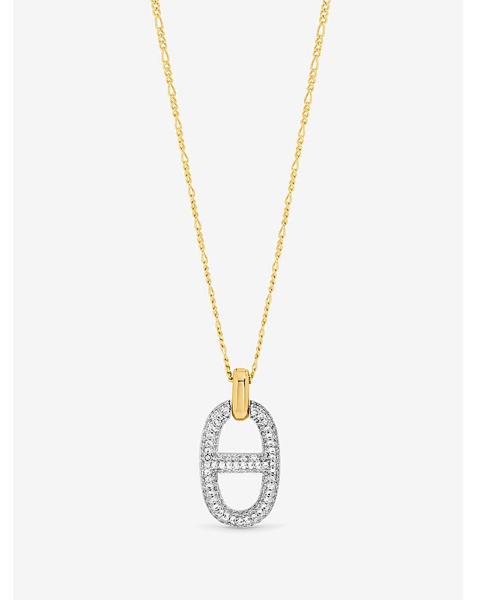18K Gold Plated Pave Link Necklace