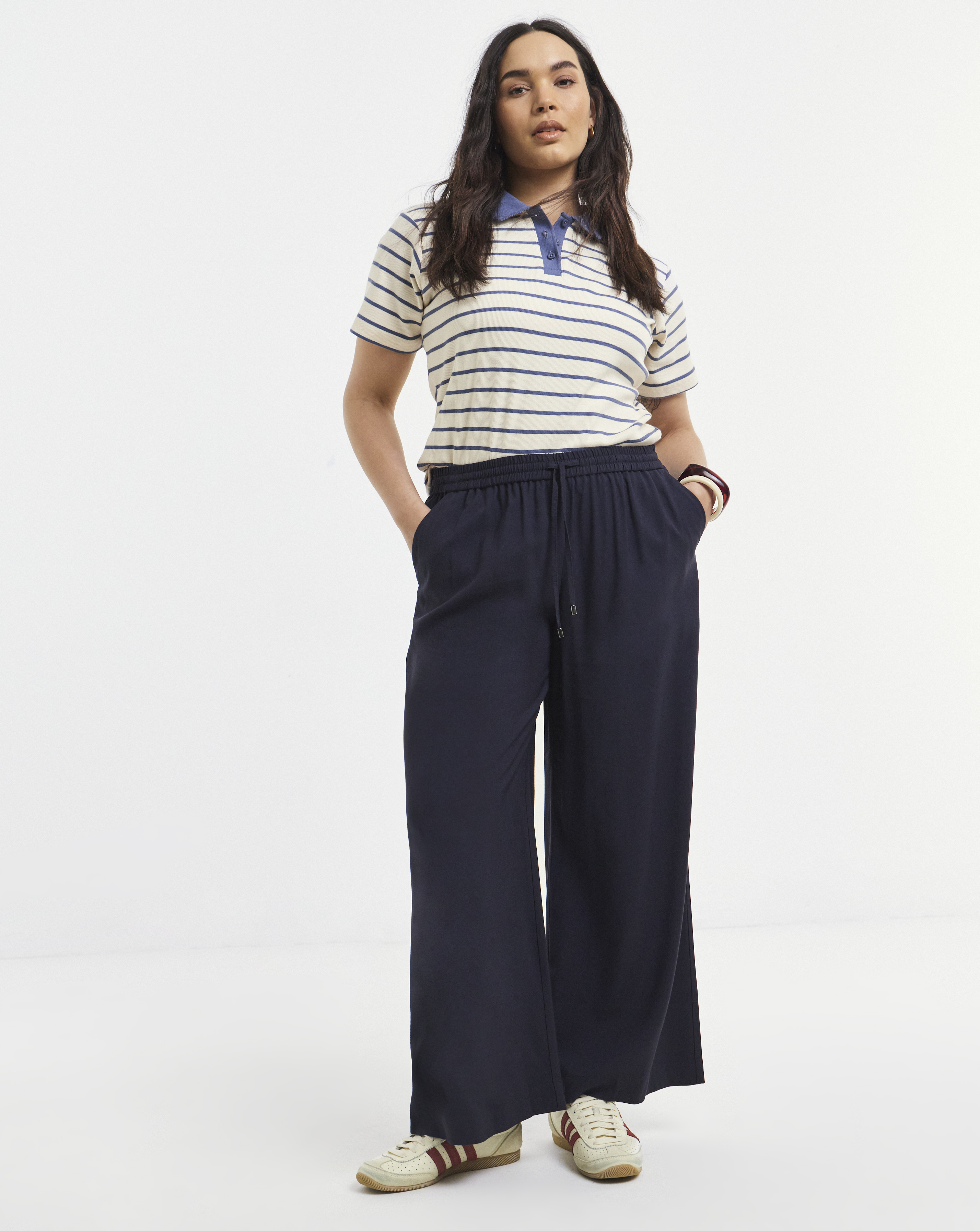 Simply Be Twill Wide Leg Trousers