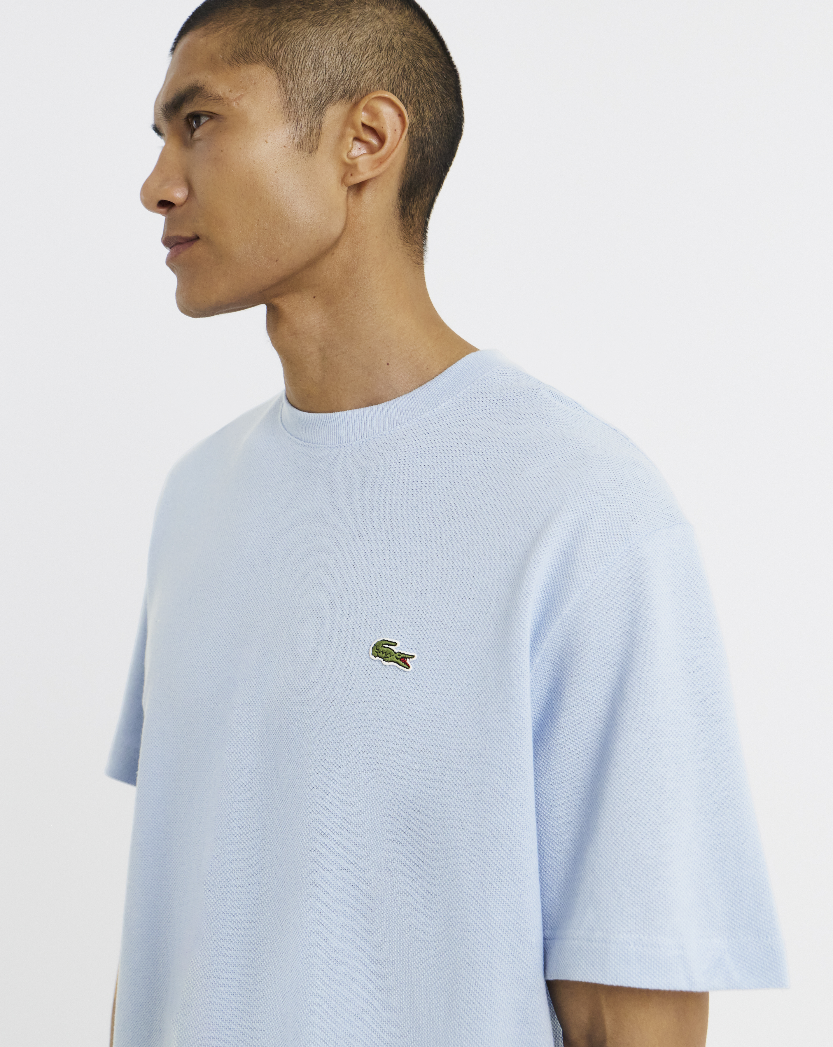 Lacoste Men's Cotton Linen Pique T-Shirt Light Blue 2XL49