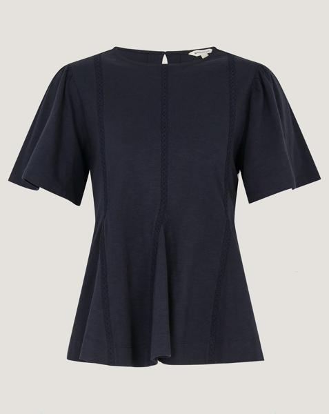 Monsoon Tate Lace Trim Jersey T-Shirt