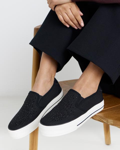 Slip On Canvas Trainer Wide
