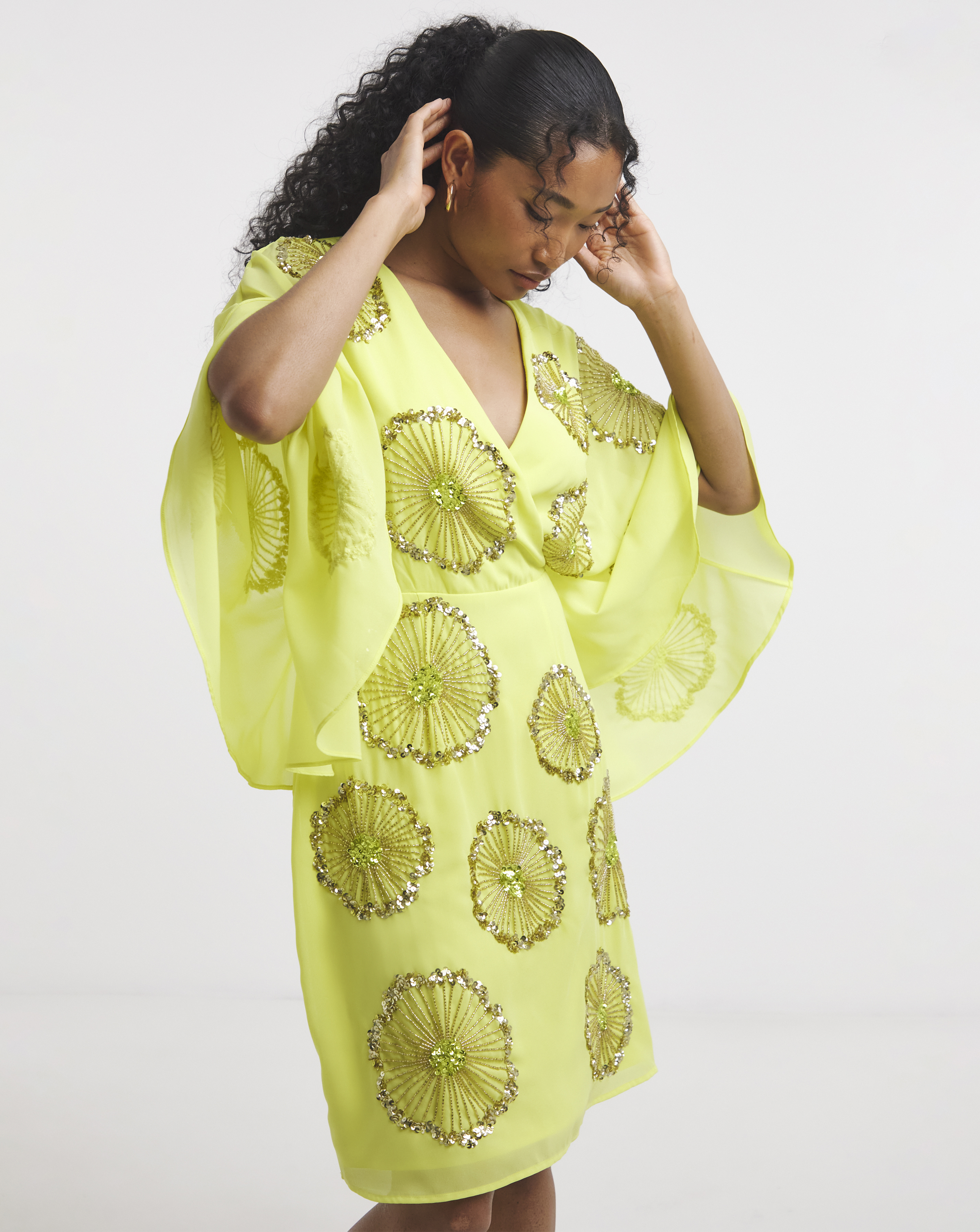 Maya Curve Embellished Mini Dress