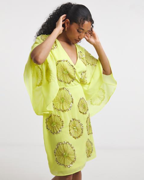 Maya Curve Embellished Mini Dress
