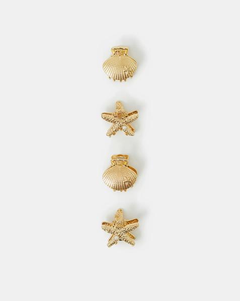Accessorize 4-Pack Mini Shell Claw Clips