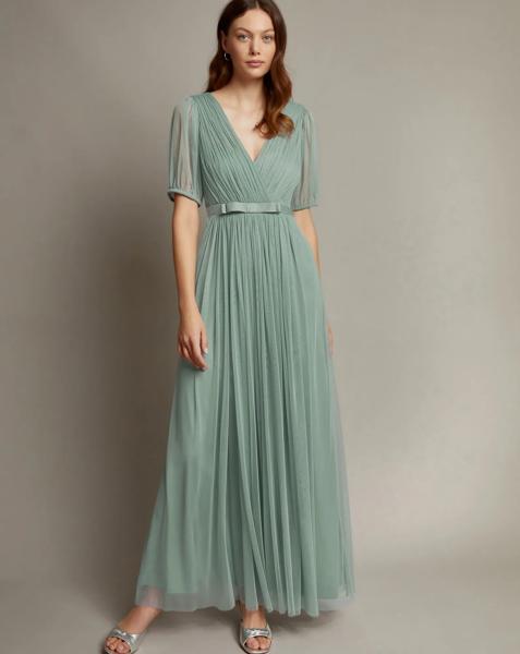 Monsoon Ellie Sheer Sleeve Maxi Dress