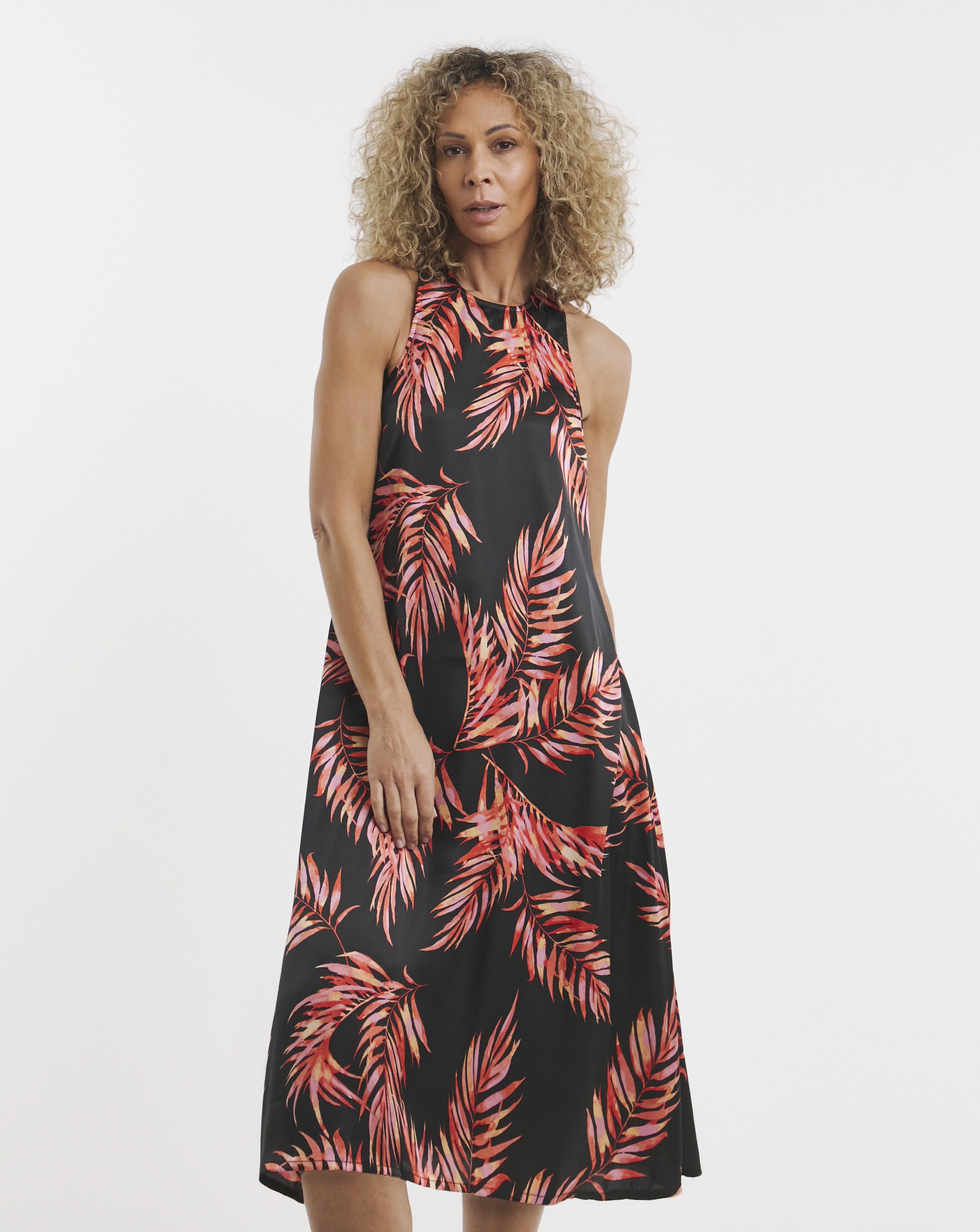 Satin Racer Cut Cami Midi Dress
