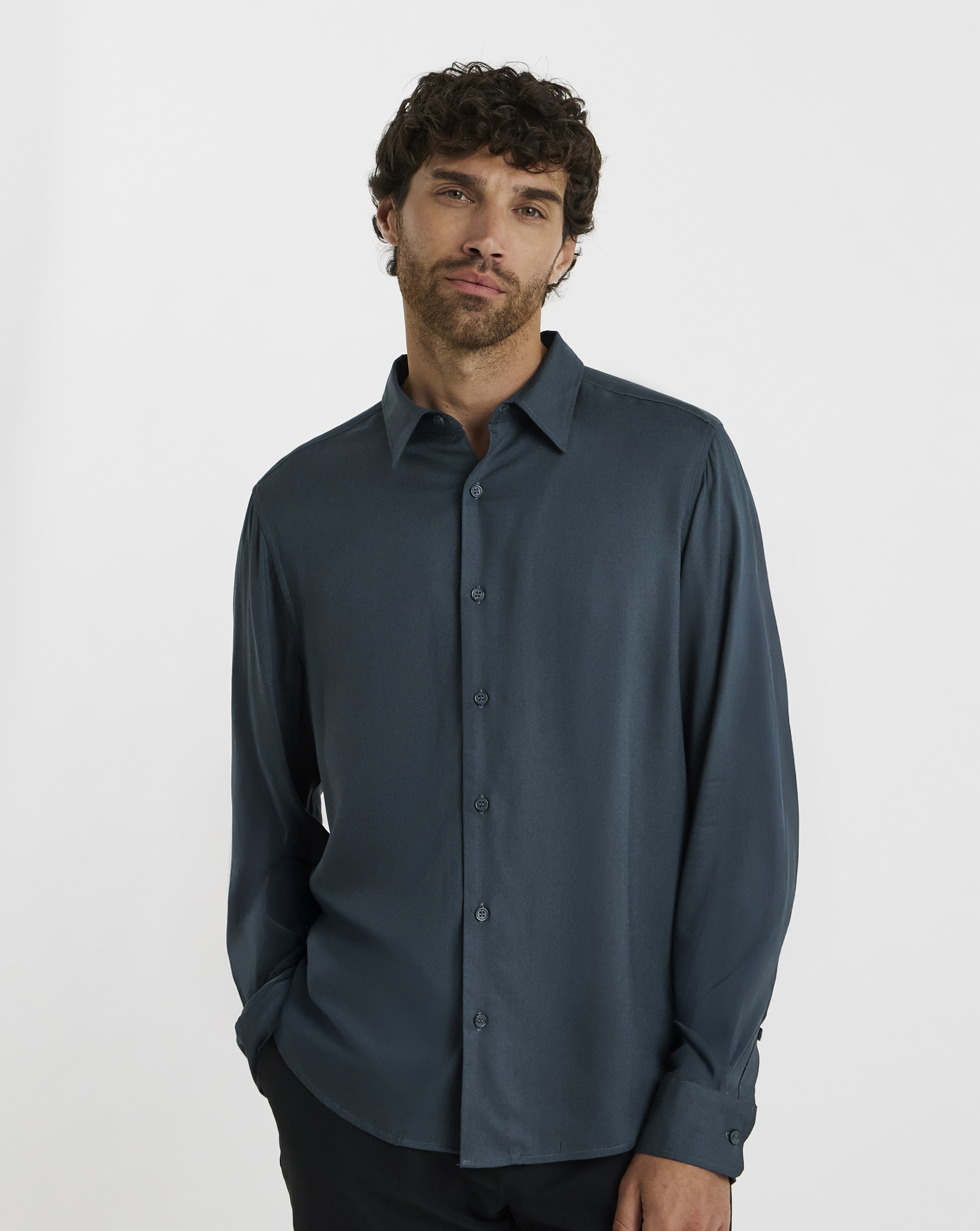 Folio Garment Dyed Viscose Shirt Regular