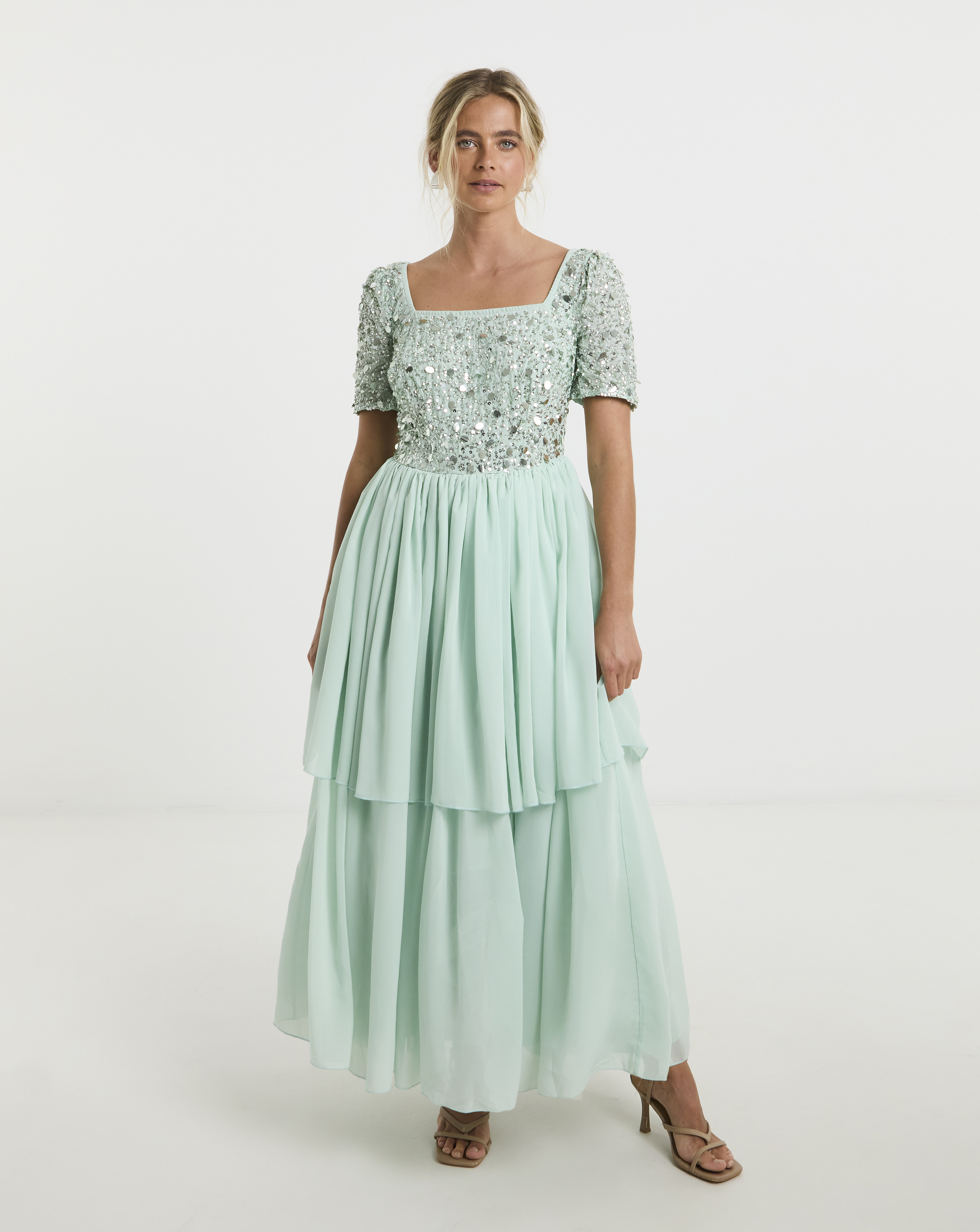 Maya Curve Sequin Maxi Dress