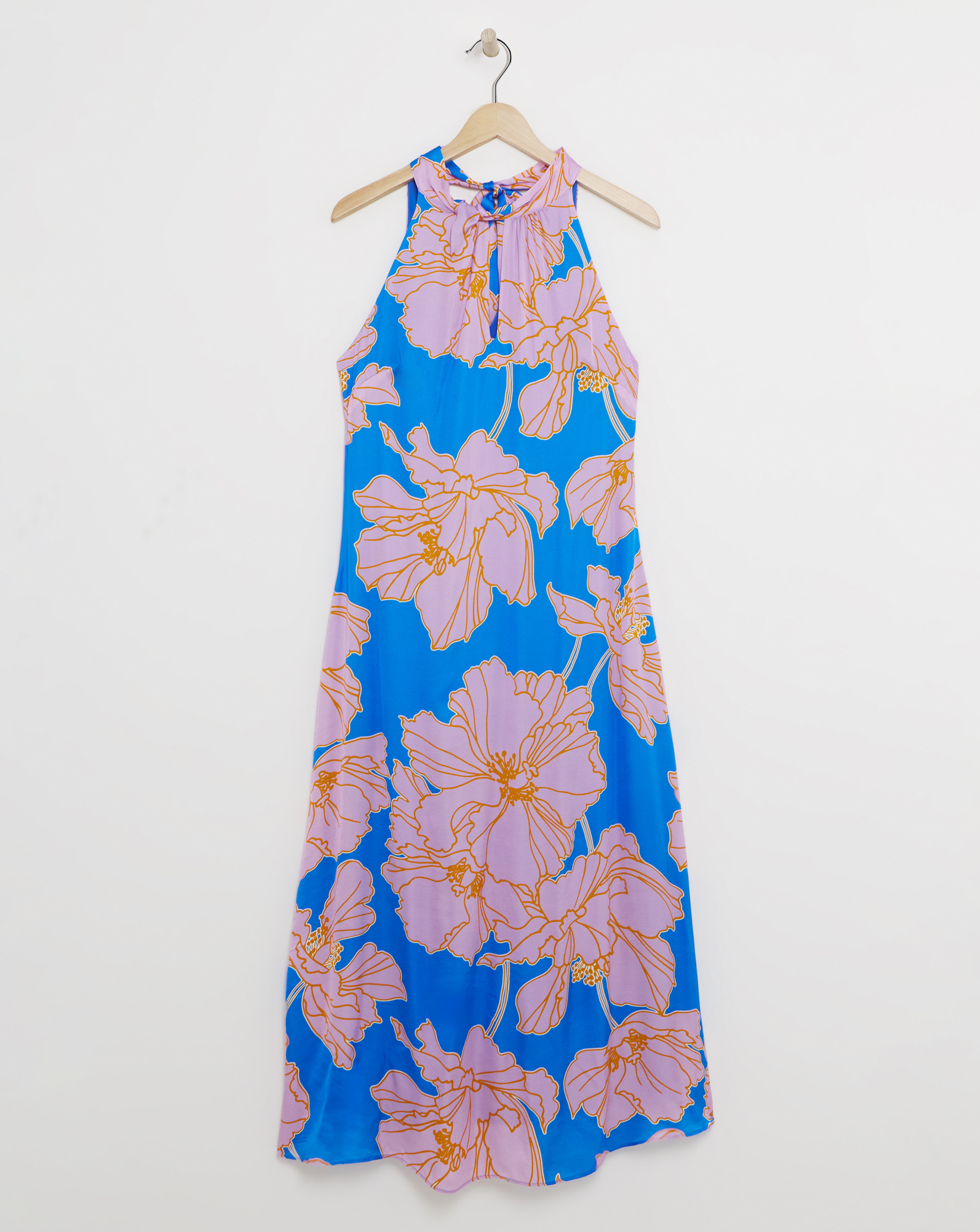 Ro&Zo Floral Satin Twist Halter Neck