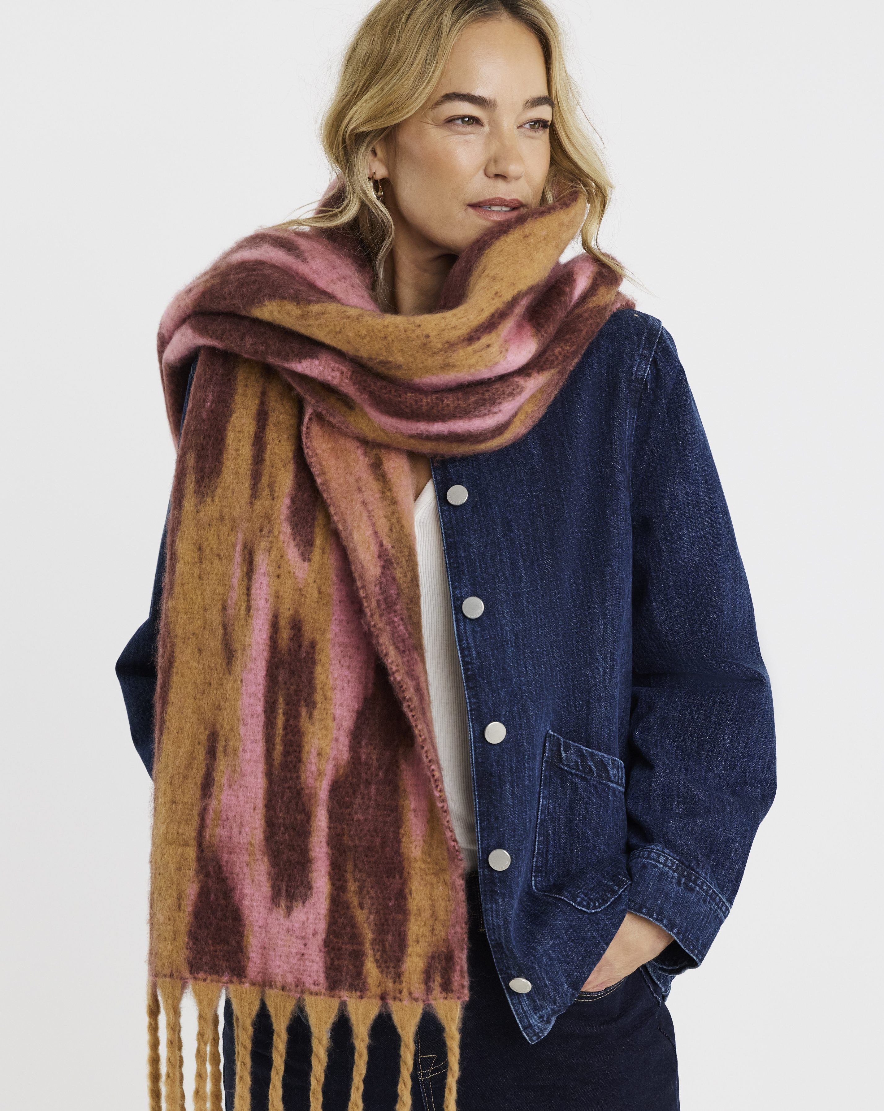 Multi Brushed Patterned Scarf