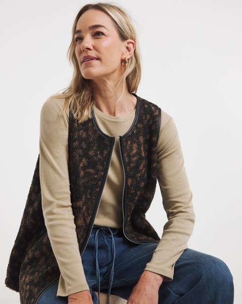 Longline Borg Gilet