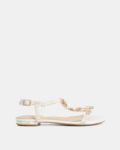 Dune Nature Embellished Sandals Wide Fit