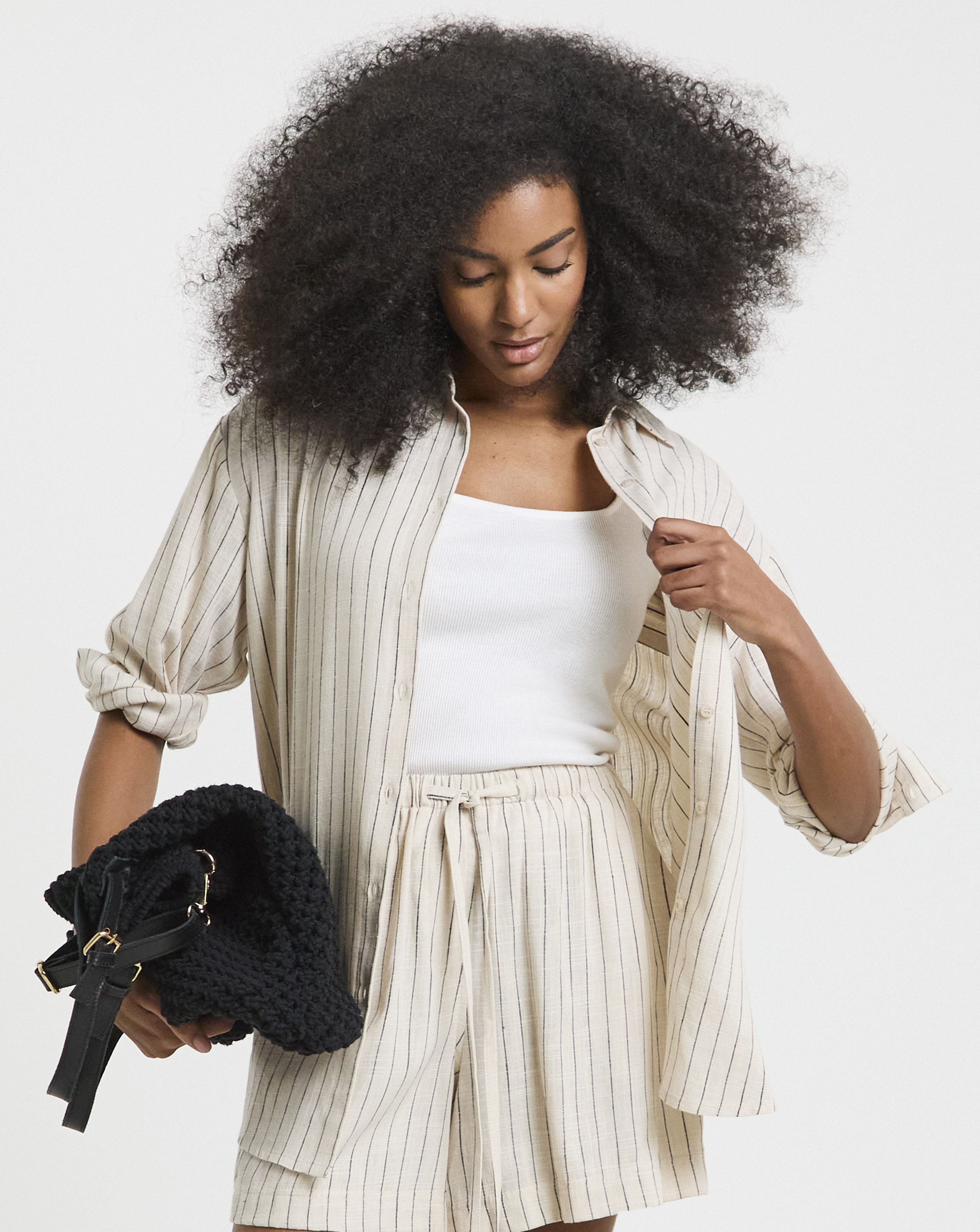 Simply Be Stripe Linen Mix Shirt