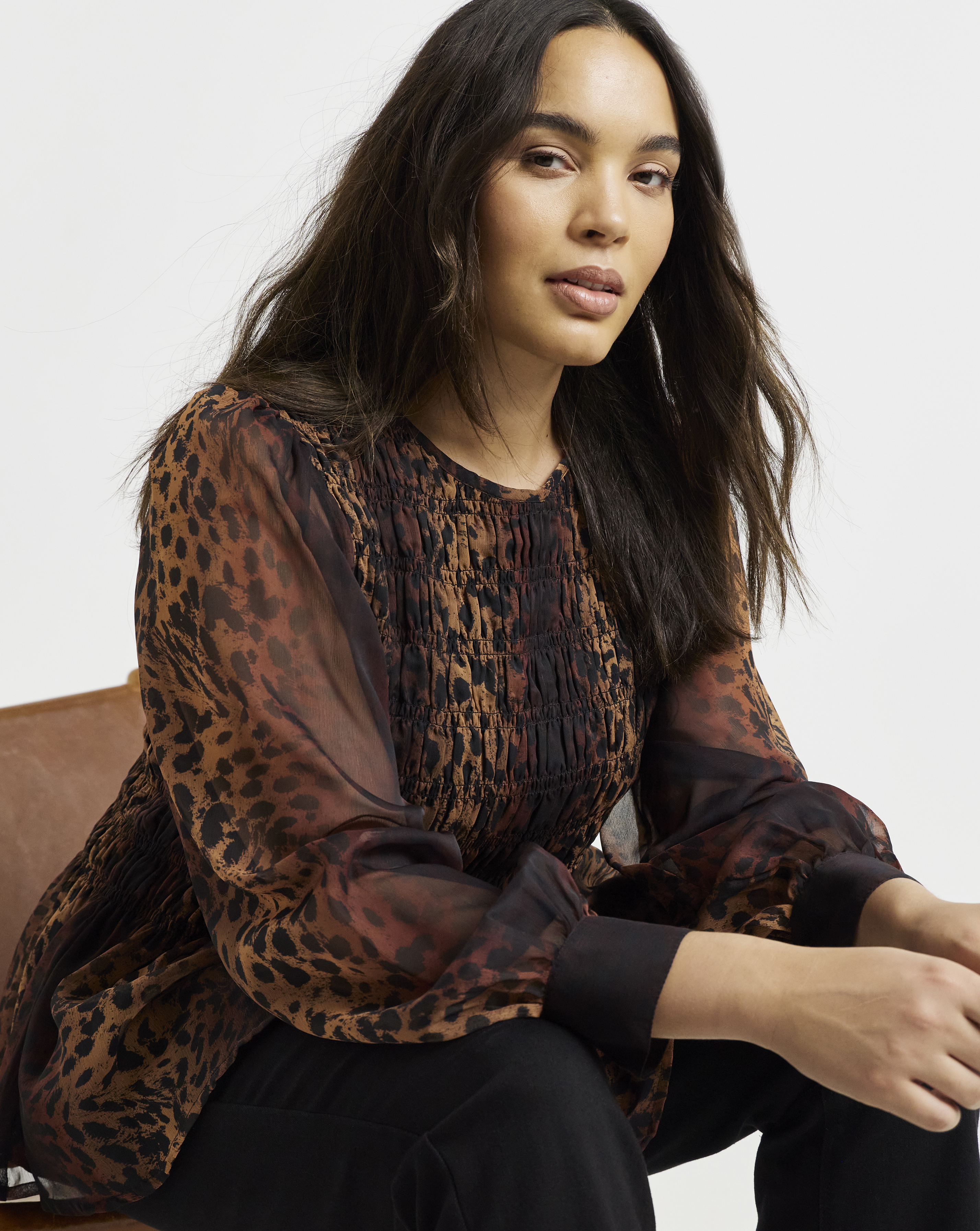 Simply Be Puff Sleeve Shirred Top